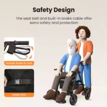 Upright Rollator - Walker with Foldable Transport Seat