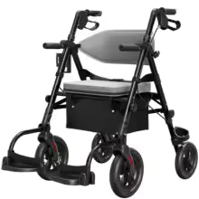 Upright Rollator - Walker with Foldable Transport Seat